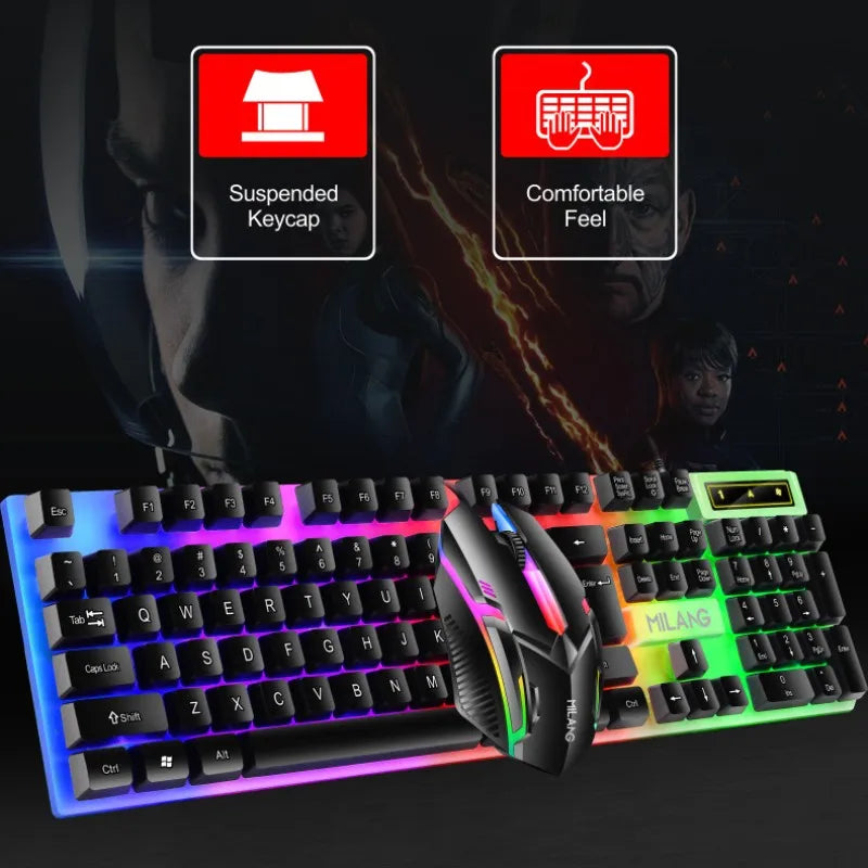 Rainbow Wired Keyboard and Mouse