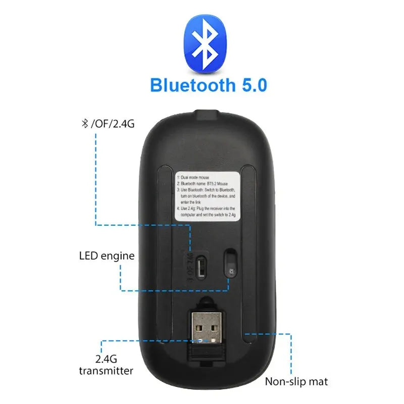 Bluetooth Wireless Rechargeable LED Mouse