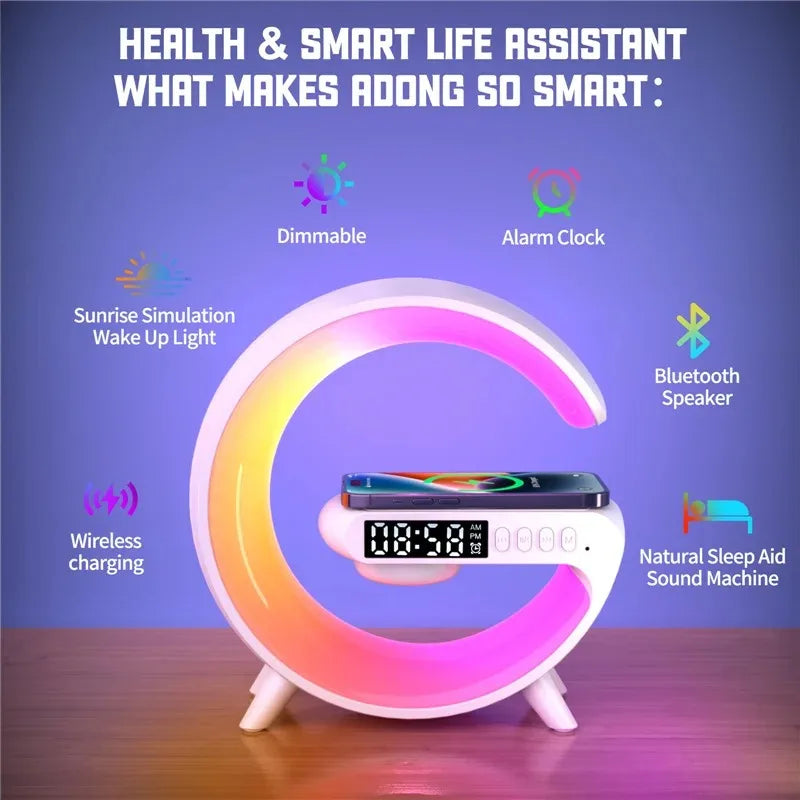 Night Light Lamp and Alarm Wireless Charger Pad