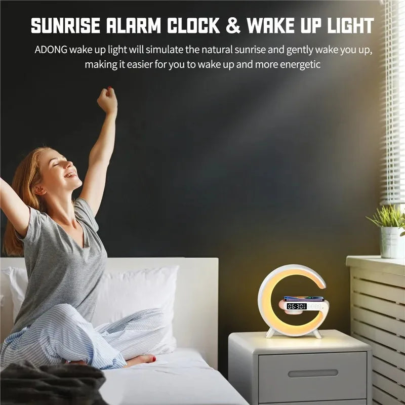 Night Light Lamp and Alarm Wireless Charger Pad