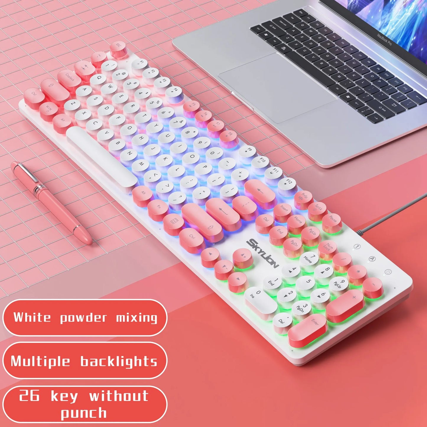 Wired Colorful 104 Keys Keyboard