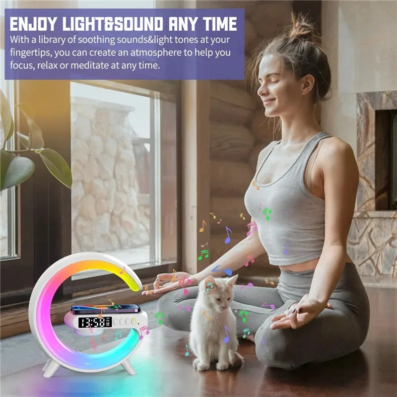 Night Light Lamp and Alarm Wireless Charger Pad