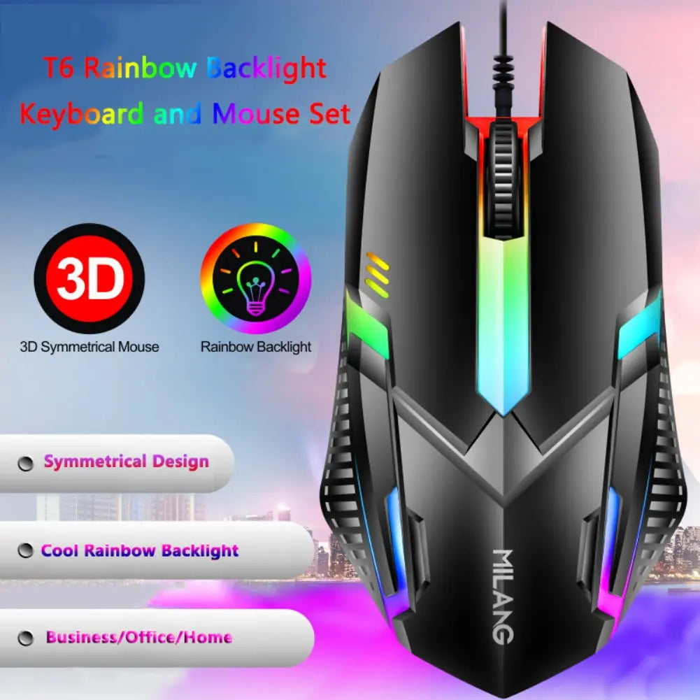 Rainbow Wired Keyboard and Mouse
