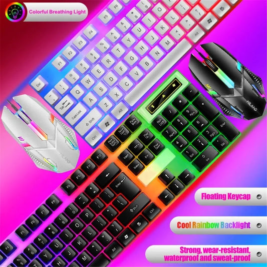 Rainbow Wired Keyboard and Mouse